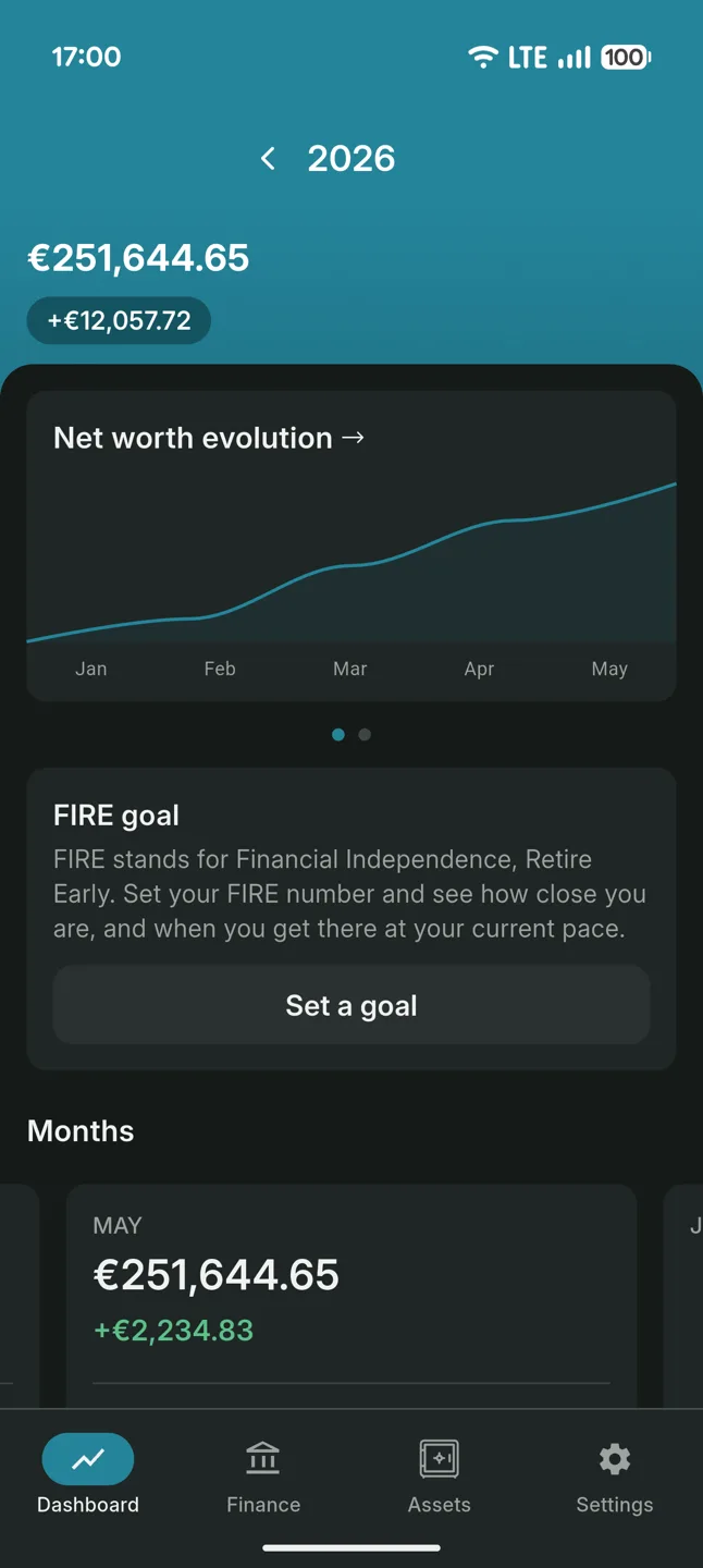 Dashboard card that explains FIRE and invites you to set a goal